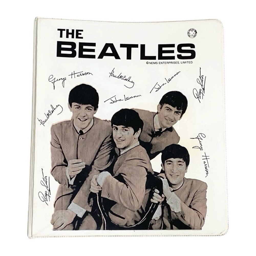 The Beatles Vintage 1964 Collectible White 3-Ring Vinyl Binder